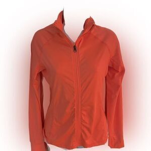 Active USA Full Zip Top - S orange , polyester spandex
